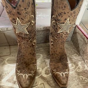 NFL Cowboys boots by  Luchese with Swarovski Crystals